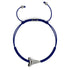 Bracelet en macramé bleu marine à dents de requin par Lauren Howe | Argent sterling .925 | Cristal